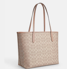 C*ACH - Signature City Tote Canvas Leather - Gold/Sand/Chalk
