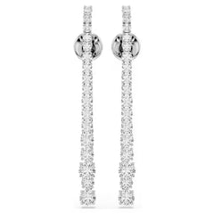 Swar*vski - Matrix drop earrings Gradient of round cuts, White, Rhodium plated - 5709257