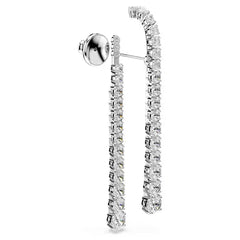 Swar*vski - Matrix drop earrings Gradient of round cuts, White, Rhodium plated - 5709257