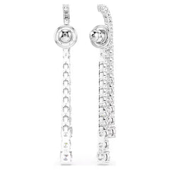 Swar*vski - Matrix drop earrings Gradient of round cuts, White, Rhodium plated - 5709257
