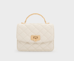 Charles & Ke*th - Cressida Quilted Top Handle Bag With Bag Charms - Gift Box - Cream